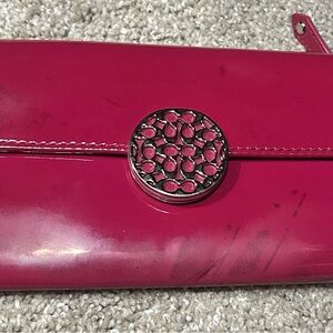 Coach Pink Wallet with Textured Clasp(FLAW, LOOK AT ALL PHOTOS CLOSELY)